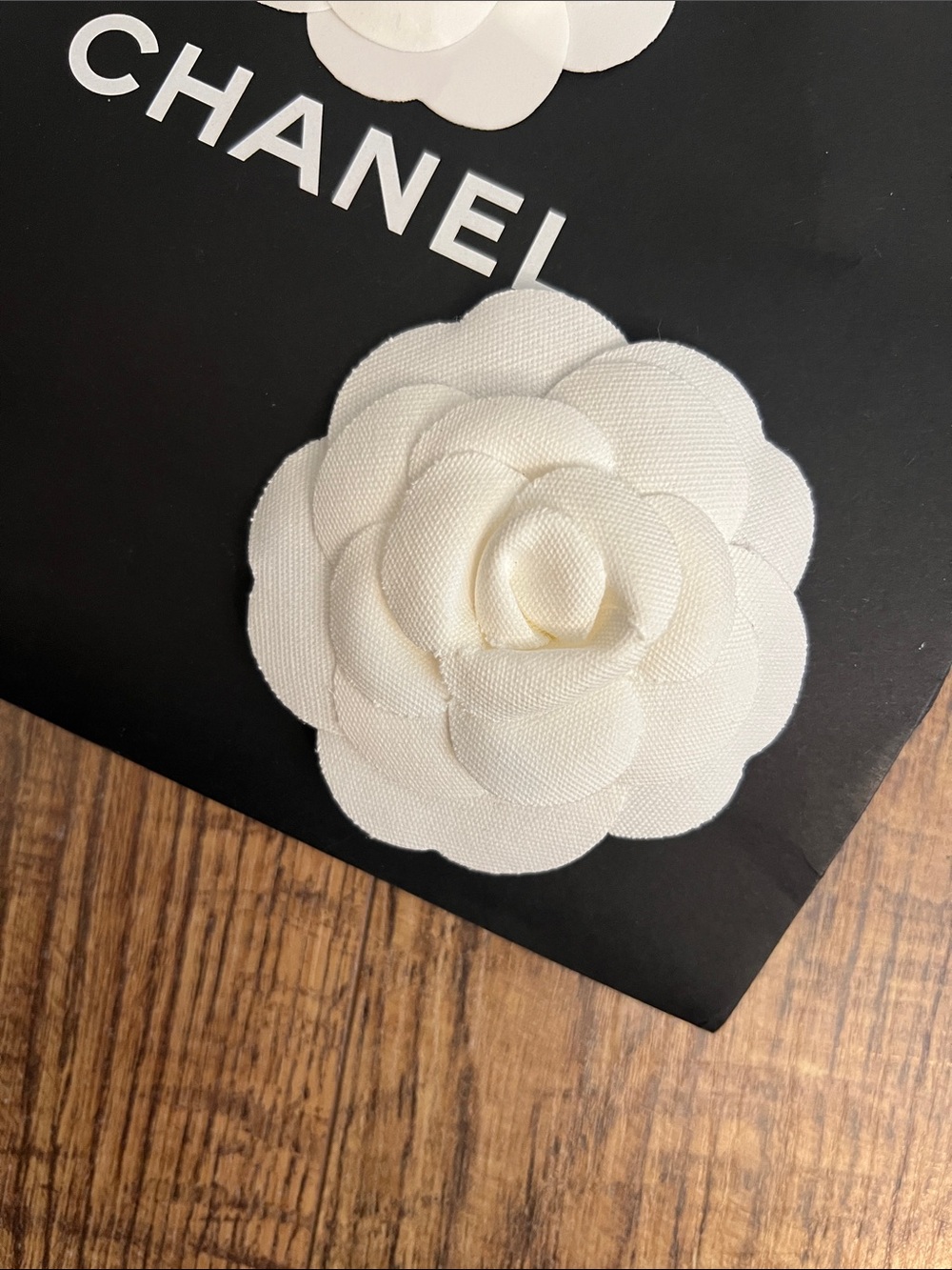 CHANEL Rare Fabric Camellia Flower Gift Wrap Accessory